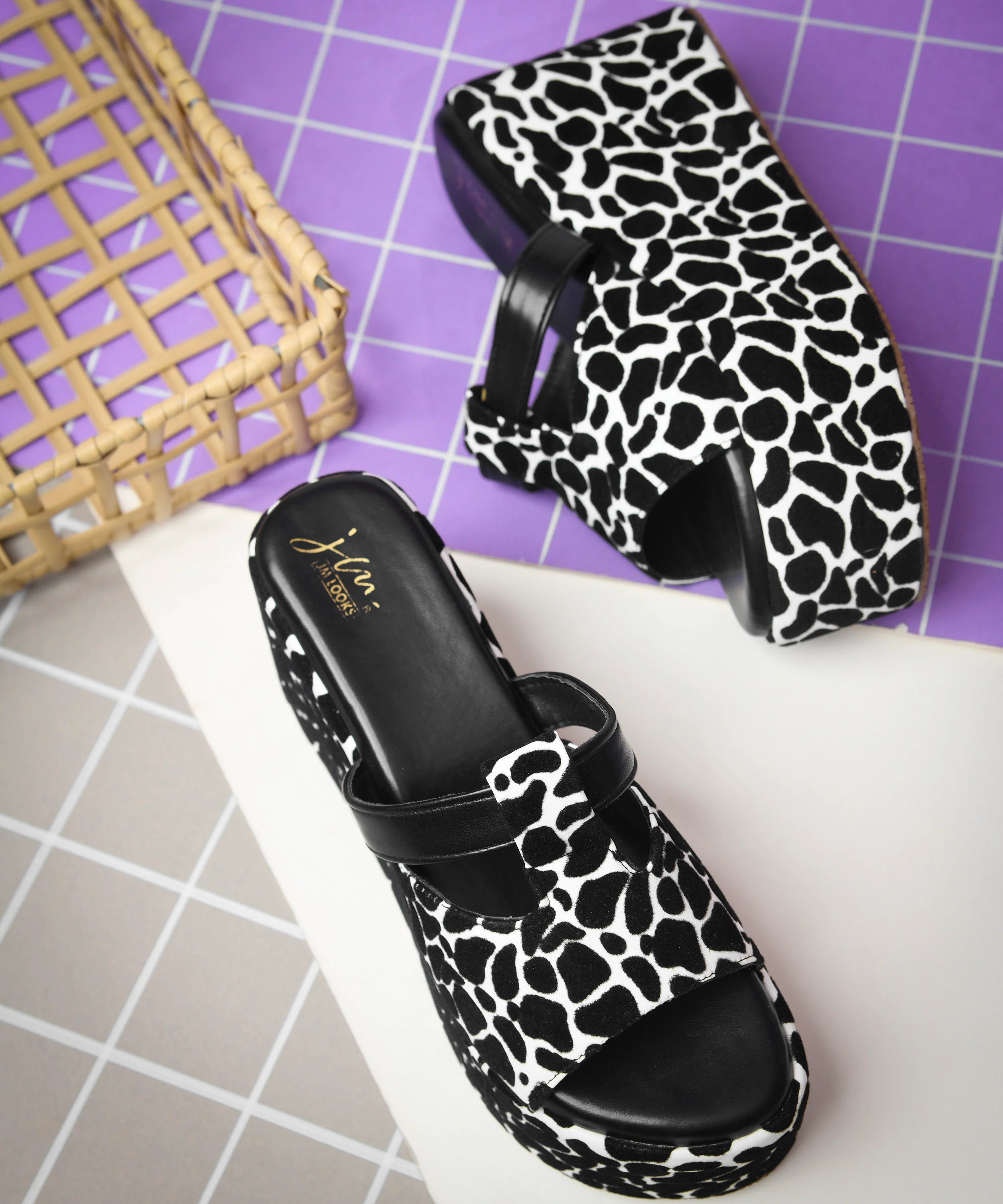 Urban Contrast Print Chunky Platforms