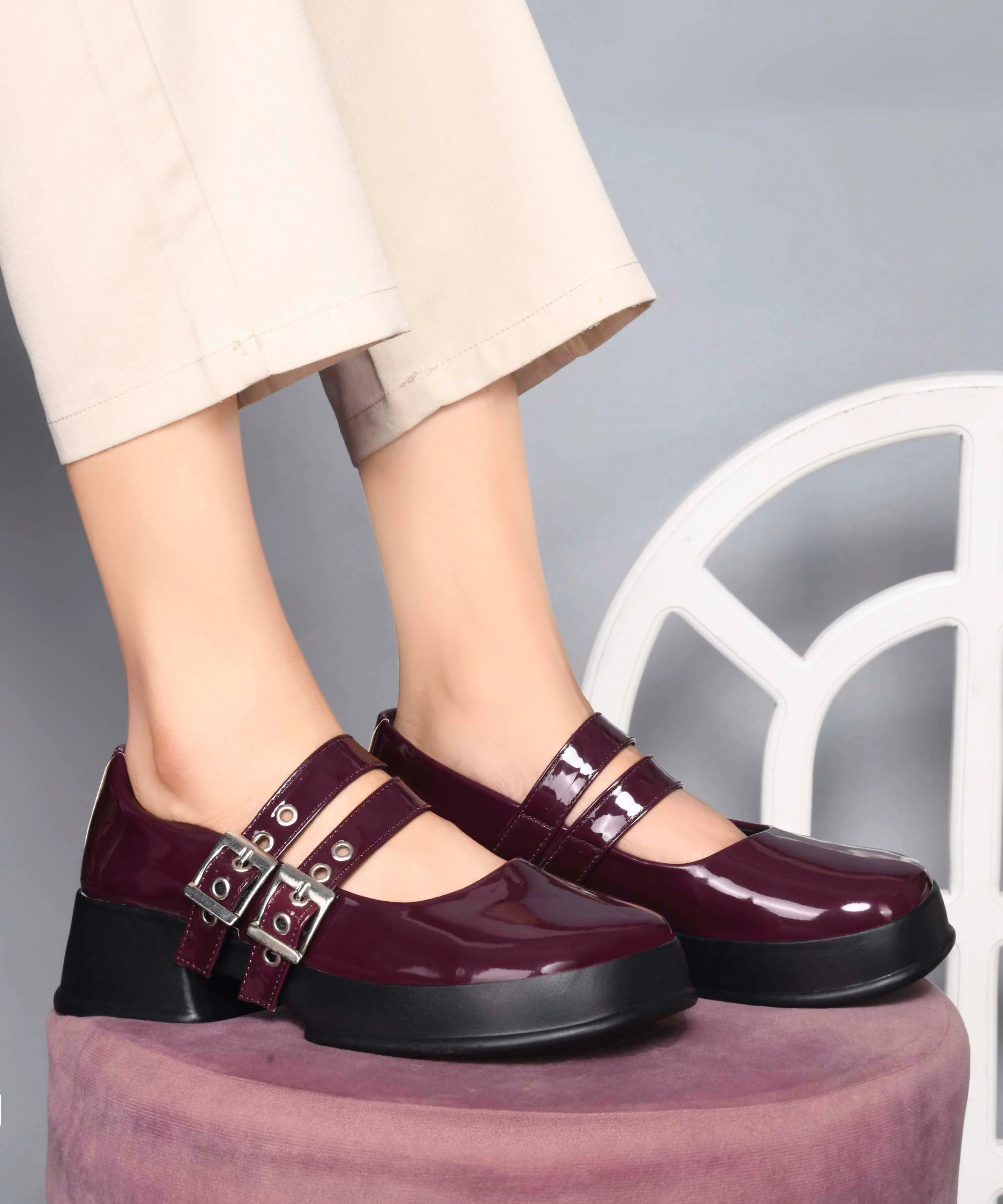 Urban Edge Double Buckle Chunky Heels - Image 10