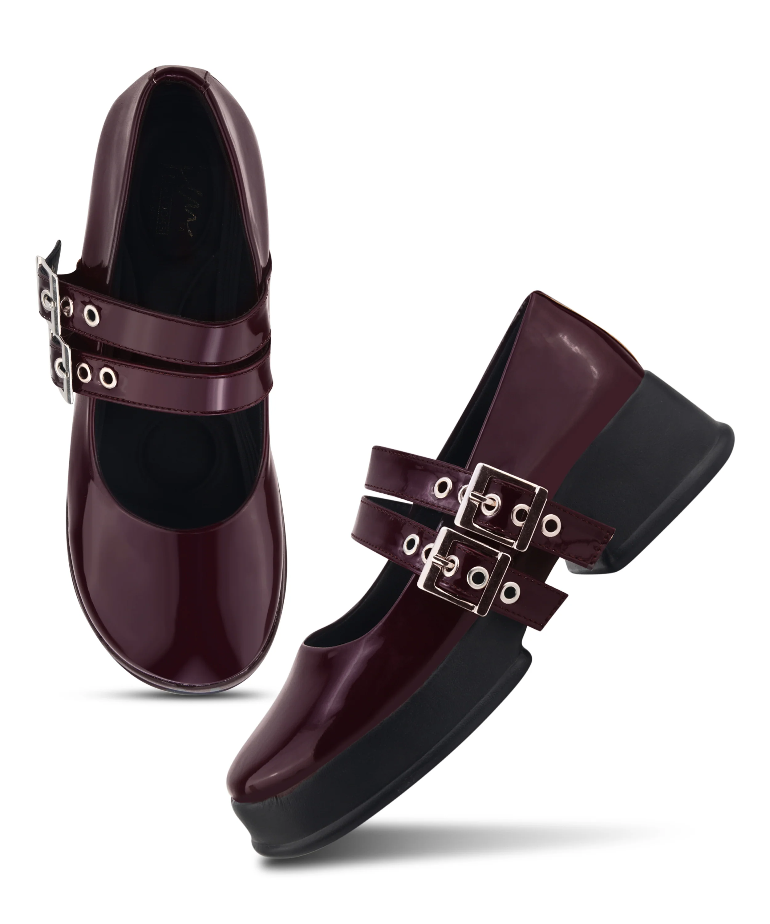 Urban Edge Double Buckle Chunky Heels - Image 11