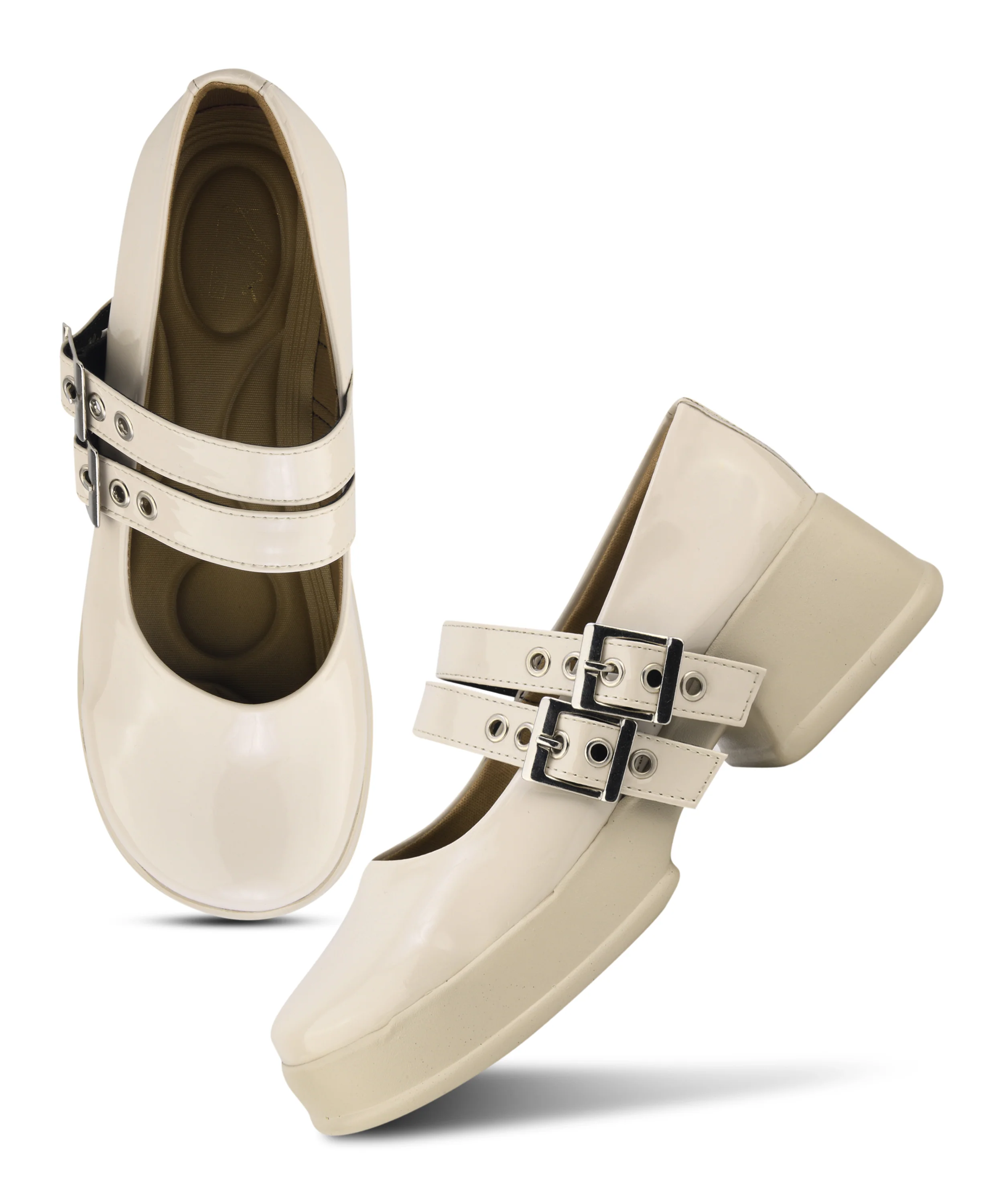 Urban Edge Double Buckle Chunky Heels - Image 17