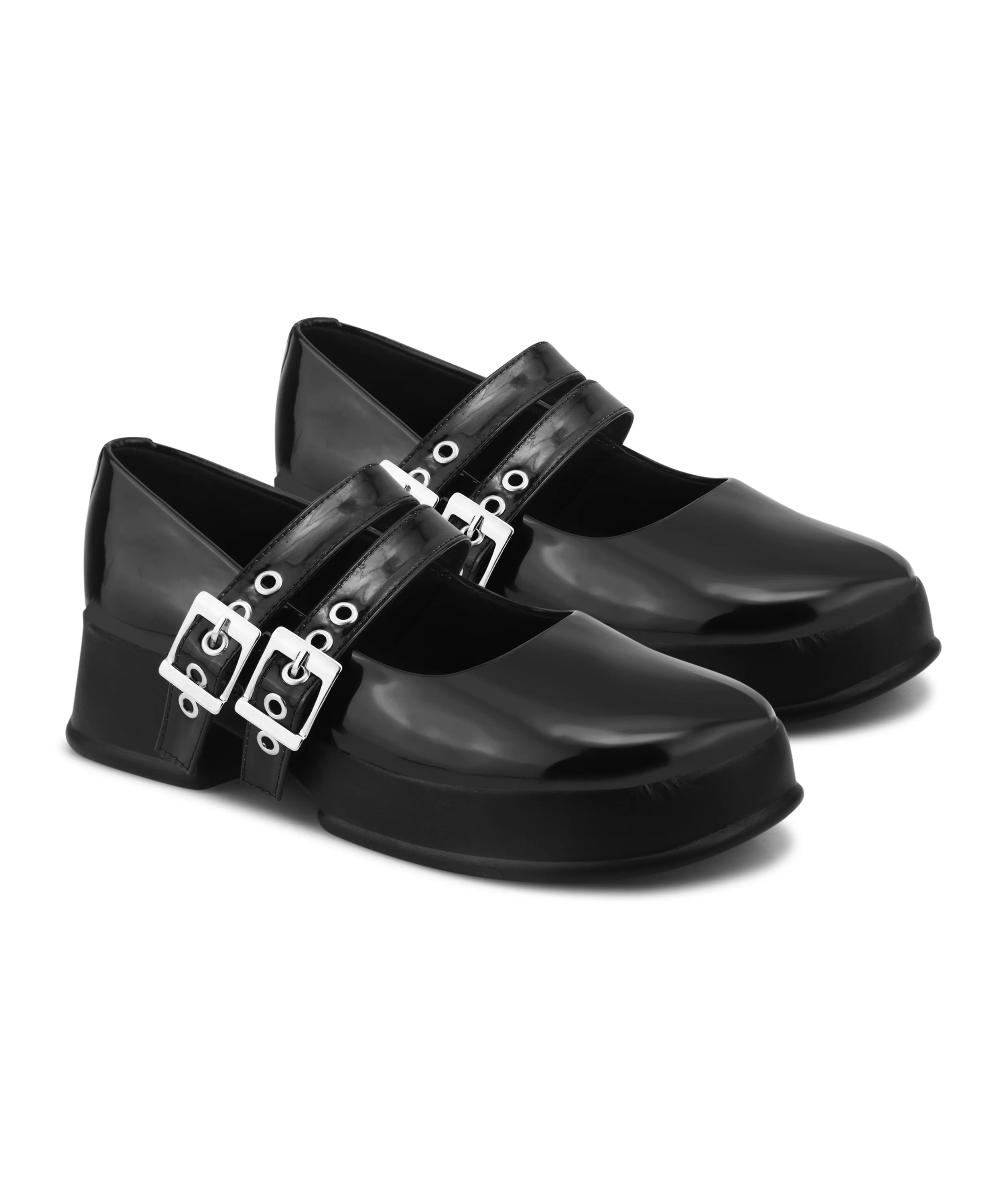 Urban Edge Double Buckle Chunky Heels - Image 5