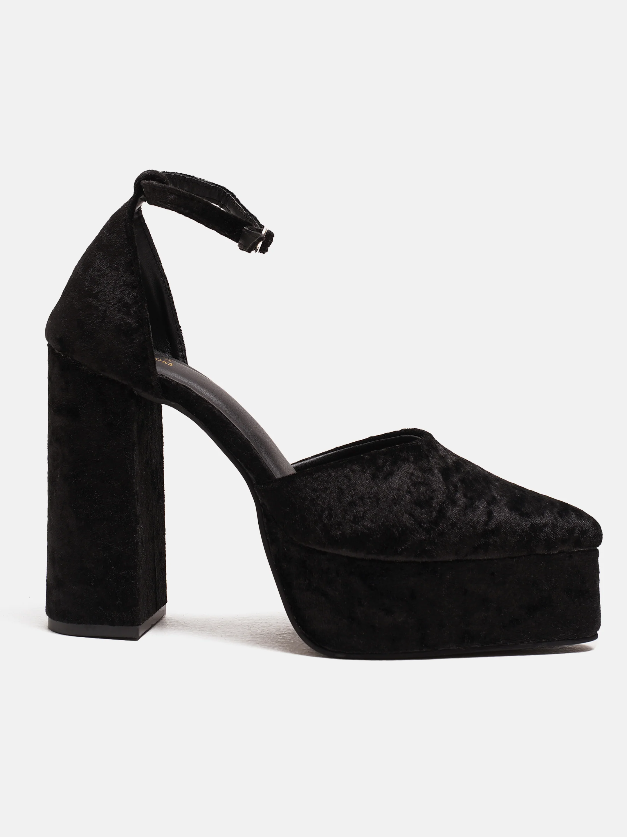 Velvet Platform Block Heels - Image 3