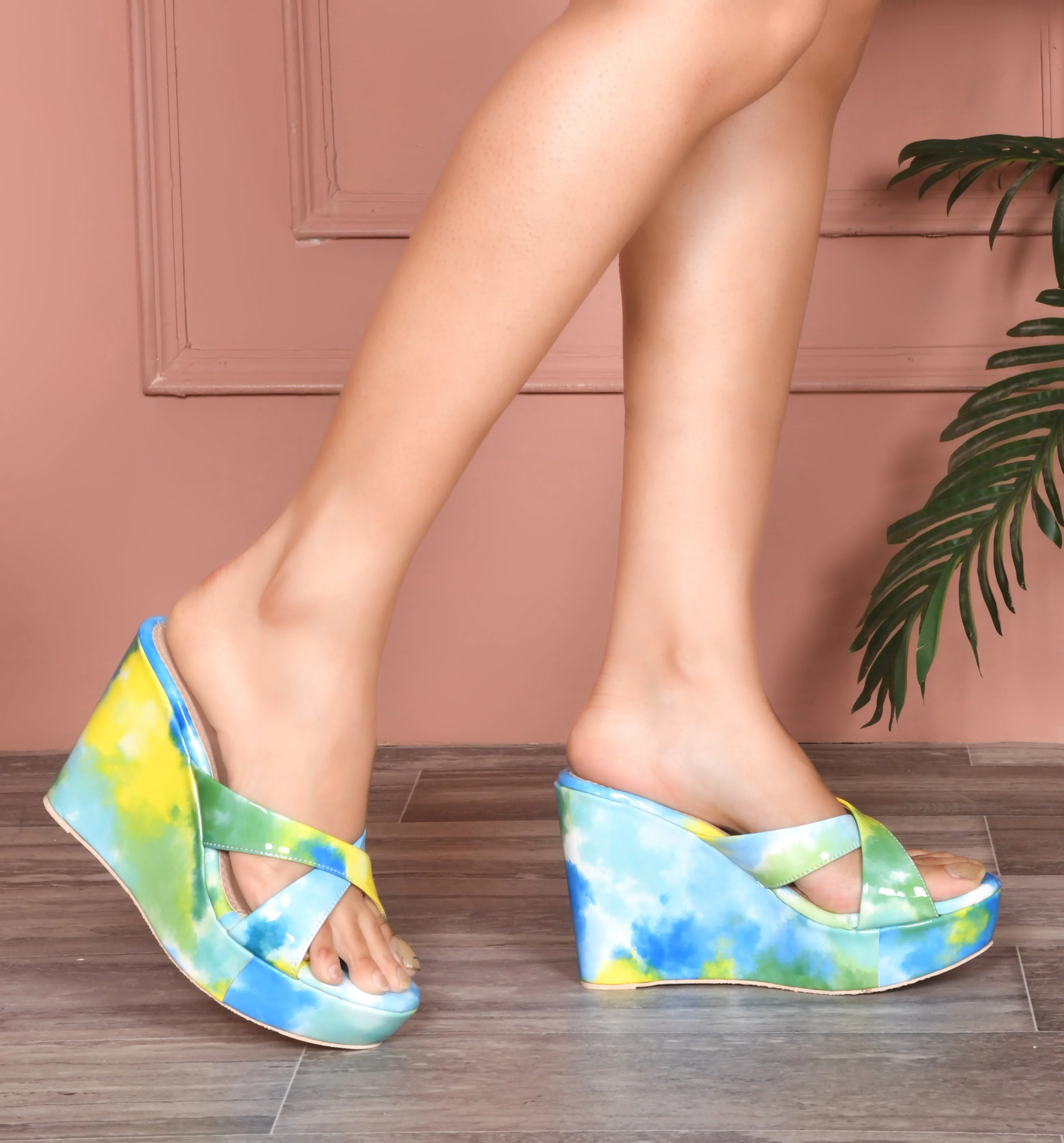 Jm Looks Artistic Print Wedge Heels for Women & Girls - Image 3