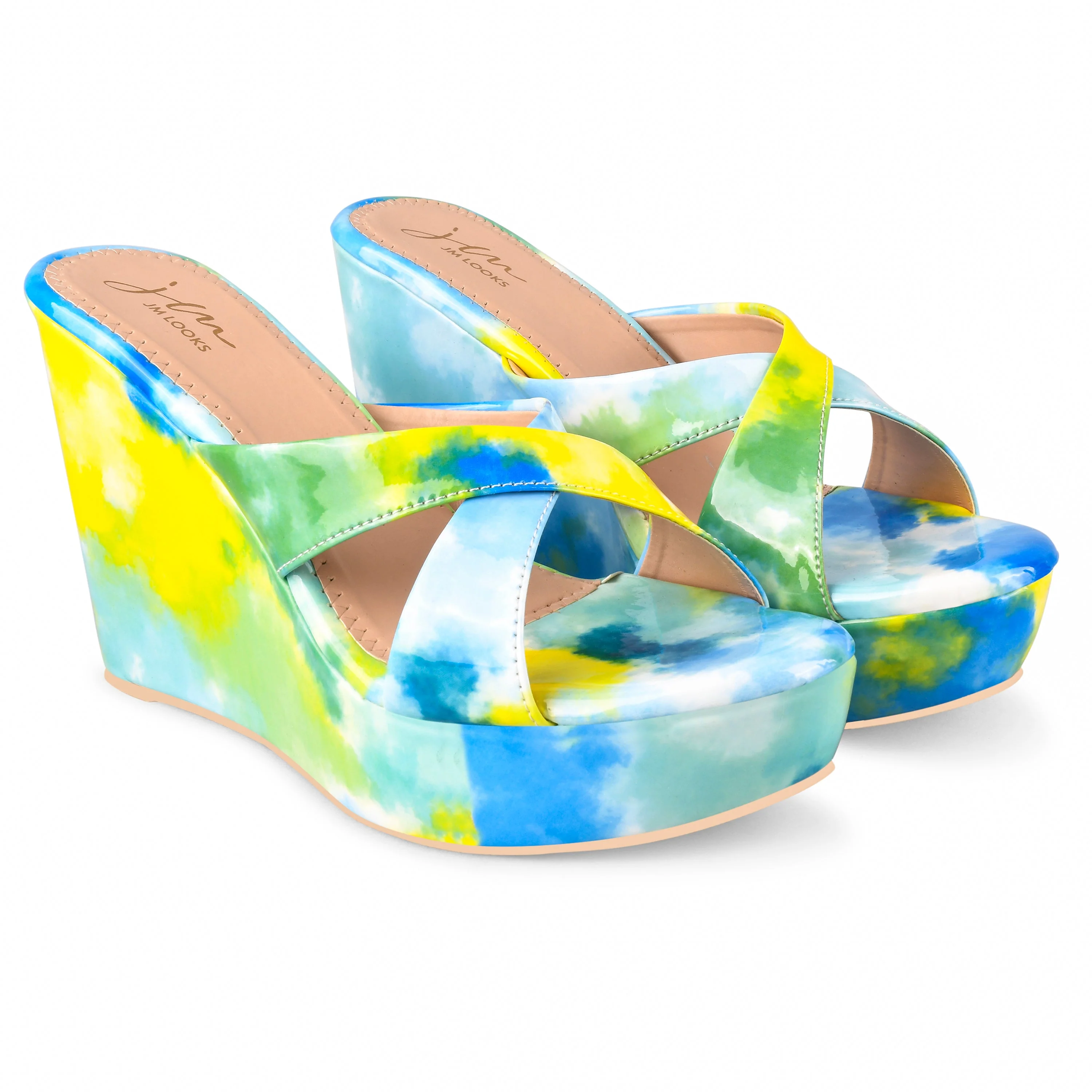Jm Looks Artistic Print Wedge Heels for Women & Girls - Image 5