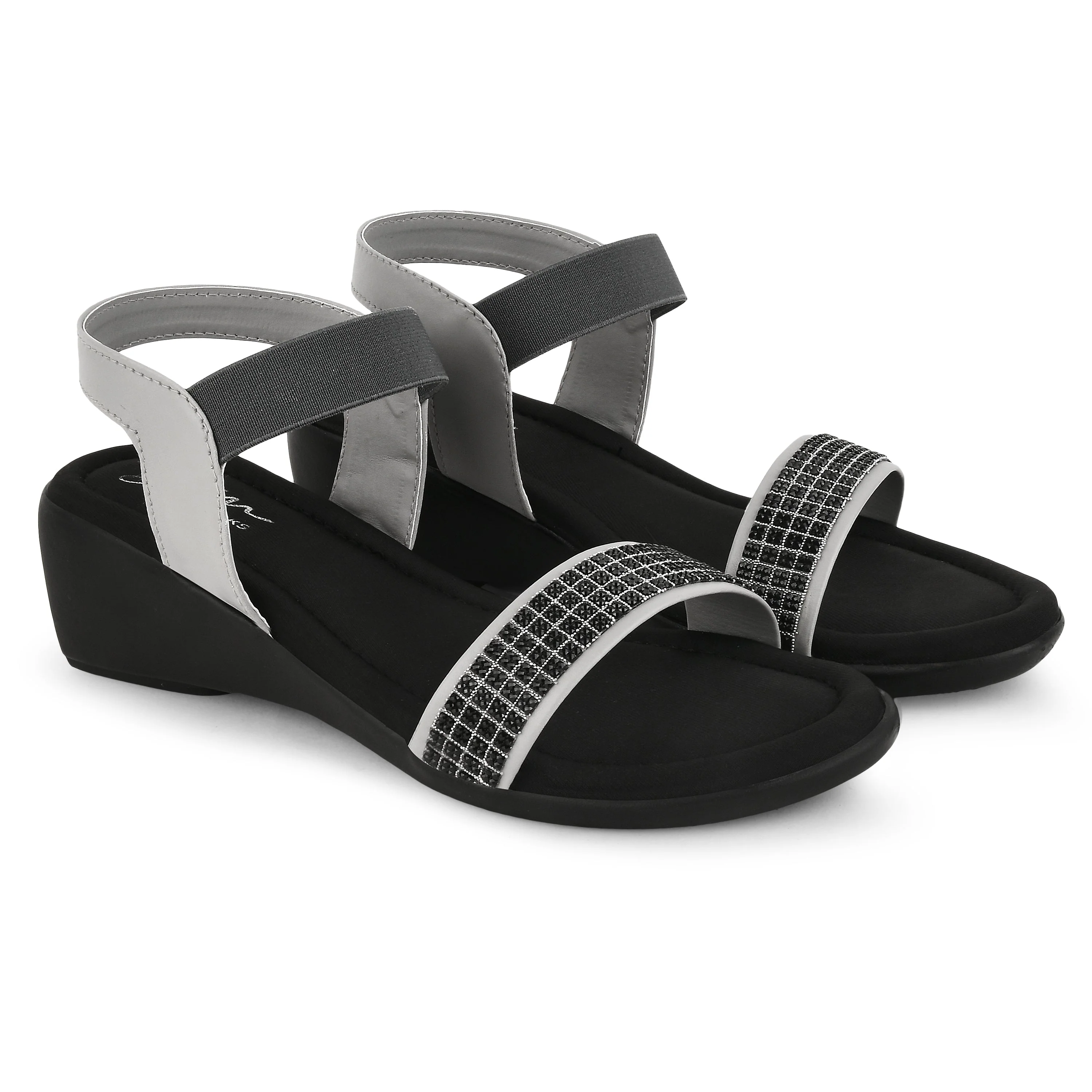 Jm Looks Women's Embellished Ankle Strap Wedge Sandals - Image 10