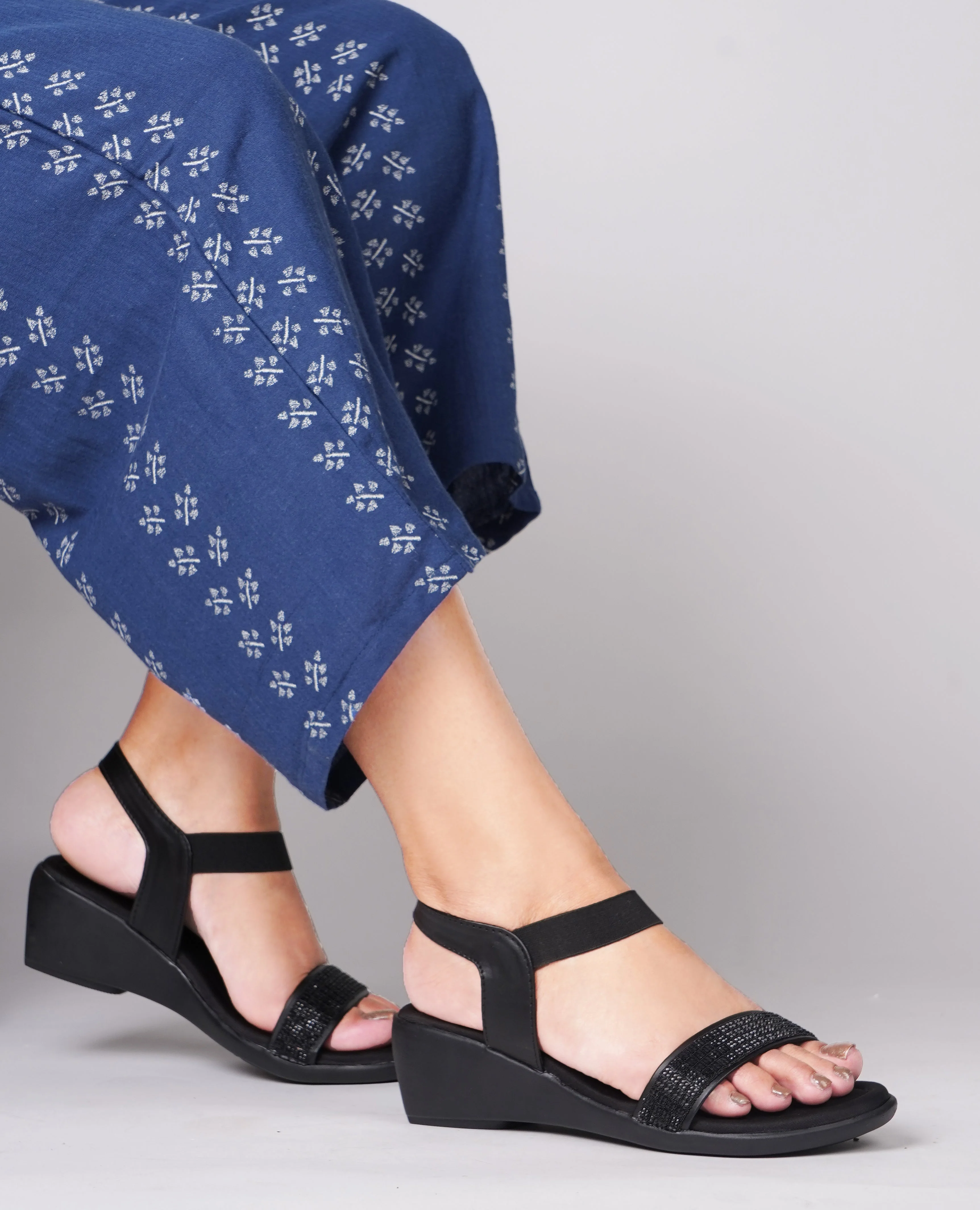 Jm Looks Women's Embellished Ankle Strap Wedge Sandals - Image 3