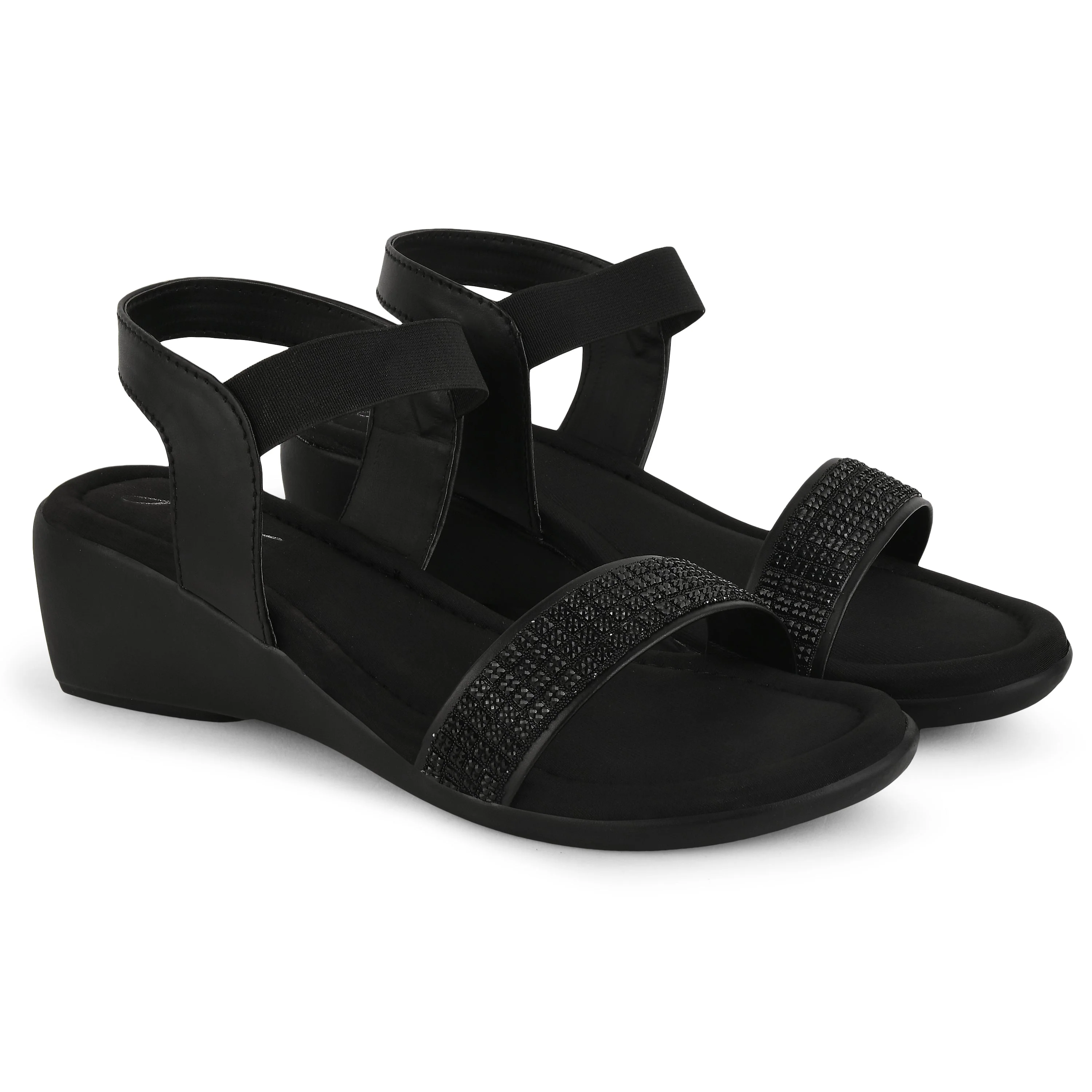 Jm Looks Women's Embellished Ankle Strap Wedge Sandals - Image 5
