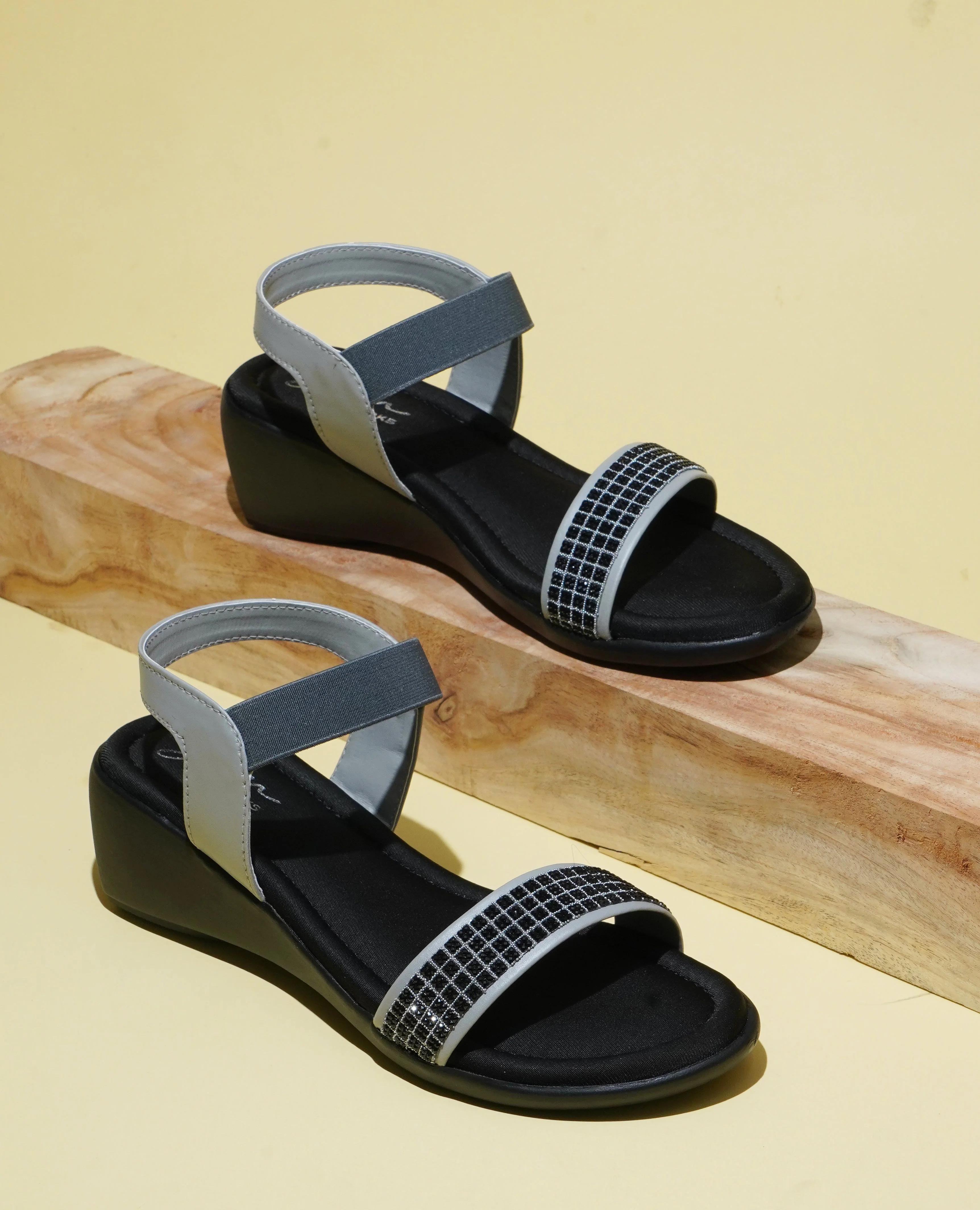 Jm Looks Women's Embellished Ankle Strap Wedge Sandals - Image 6