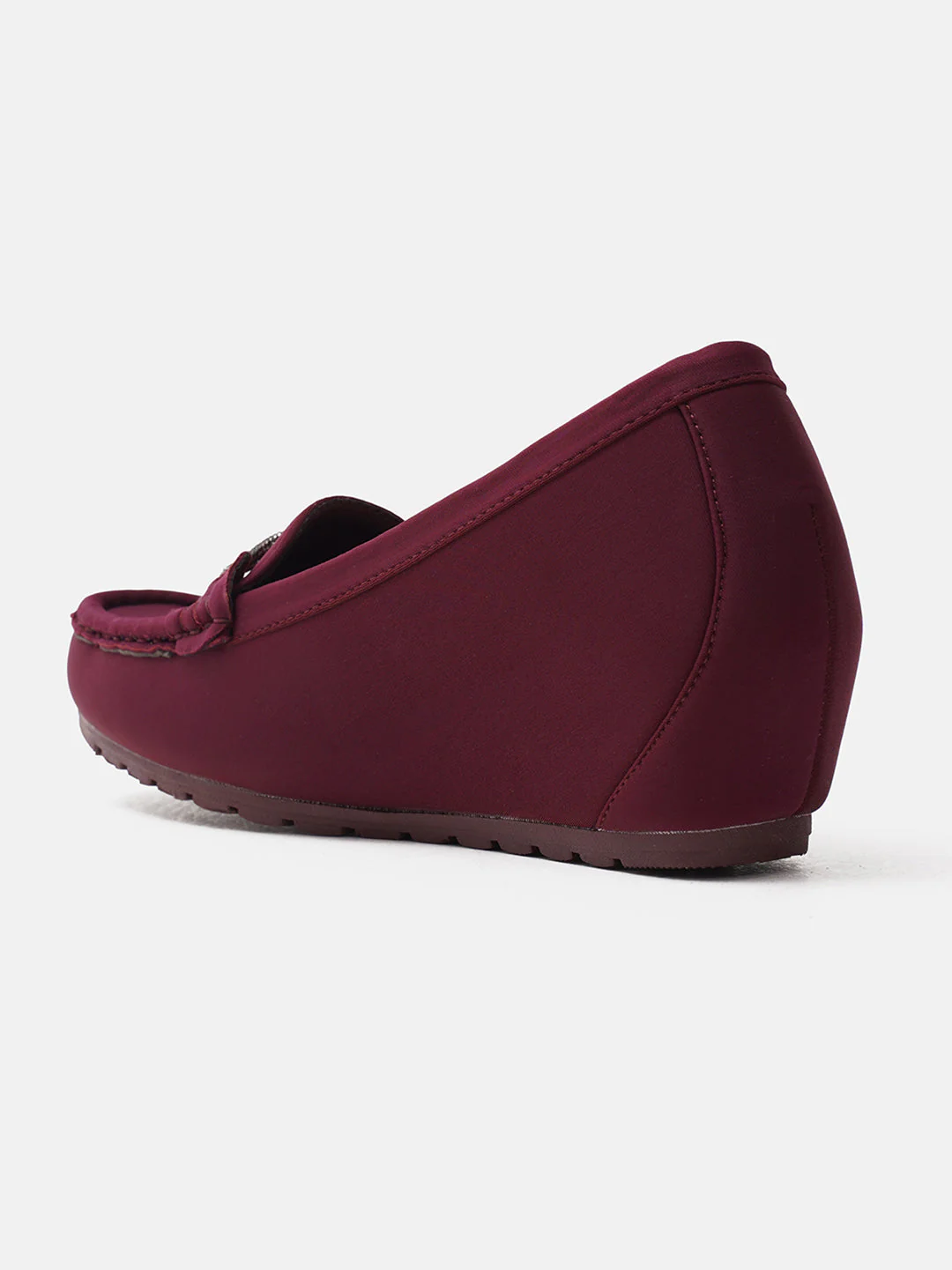 JM Looks Embellished Buckle Wedge Loafers - Image 11
