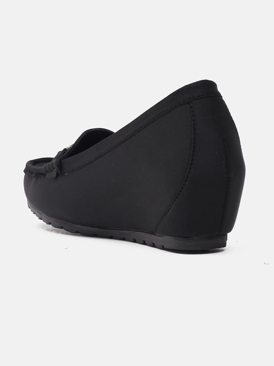 JM Looks Embellished Buckle Wedge Loafers - Image 17
