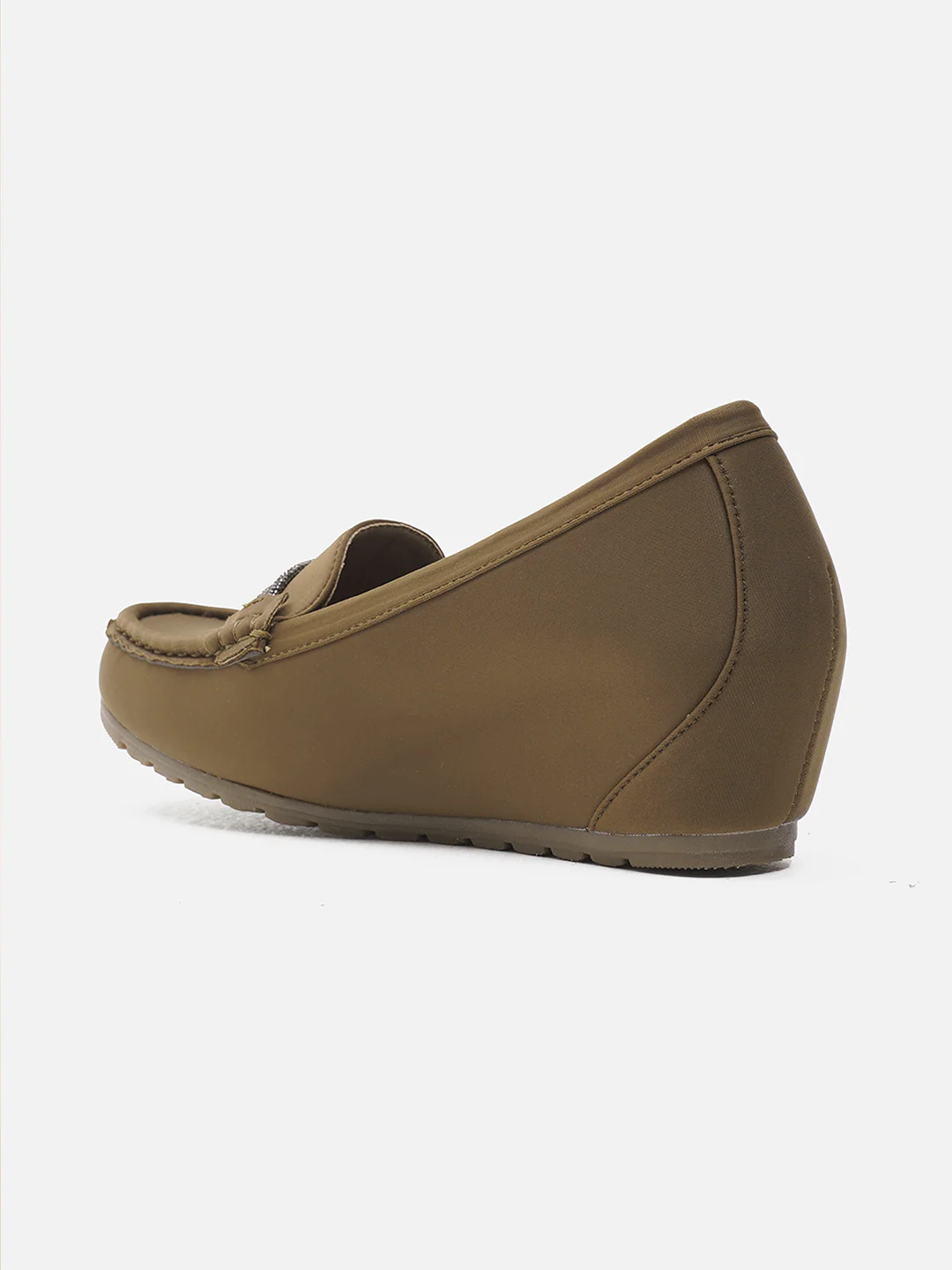 JM Looks Embellished Buckle Wedge Loafers - Image 5