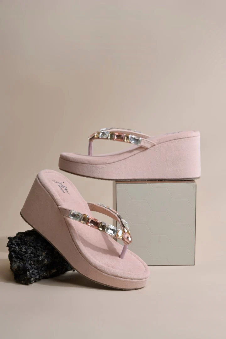 Jm Looks Embellished Platform Wedge Heels Sandals for Women & Girls