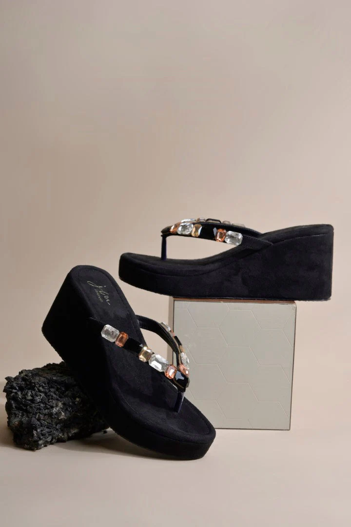 Jm Looks Embellished Platform Wedge Heels Sandals for Women & Girls - Image 13
