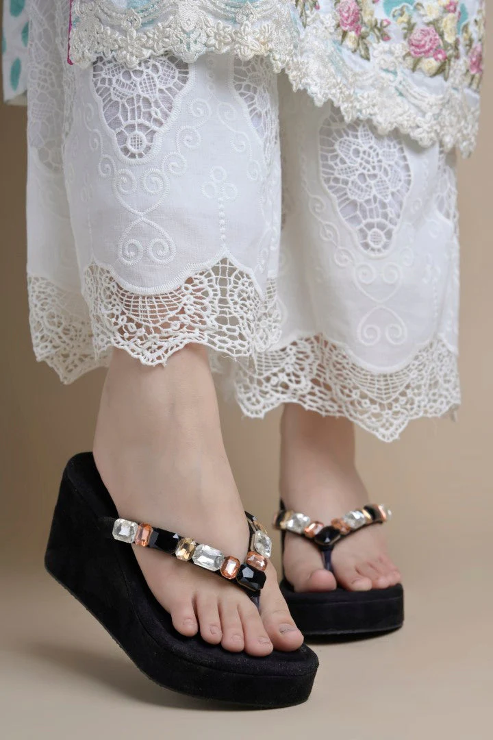 Jm Looks Embellished Platform Wedge Heels Sandals for Women & Girls - Image 16
