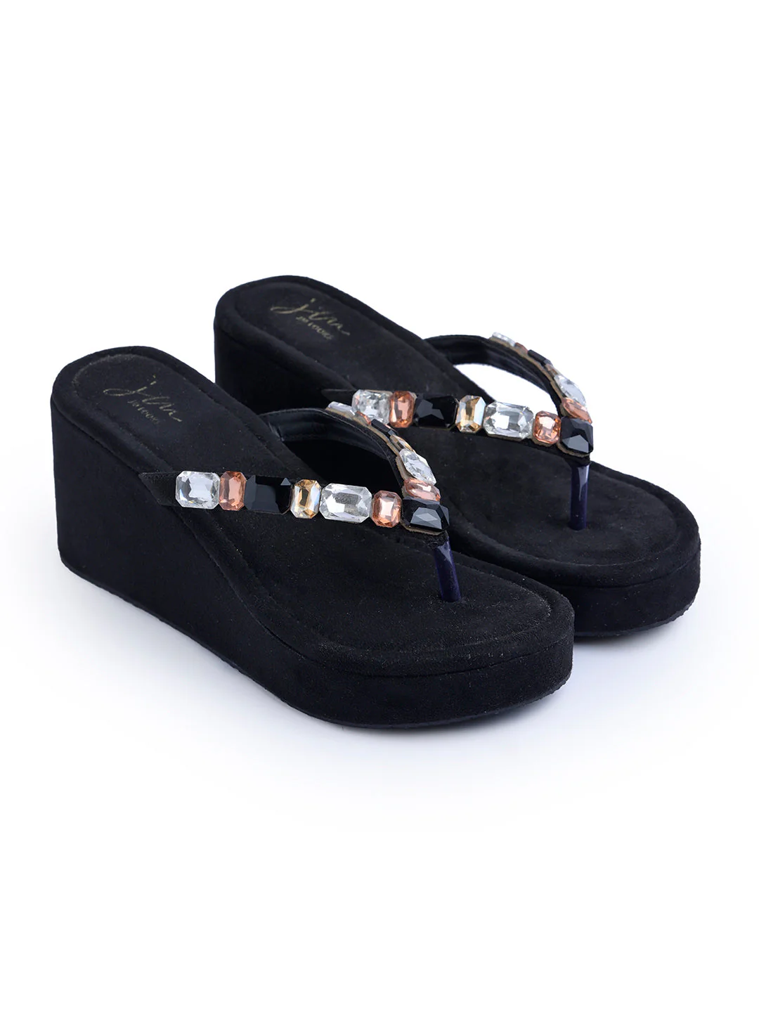 Jm Looks Embellished Platform Wedge Heels Sandals for Women & Girls - Image 17