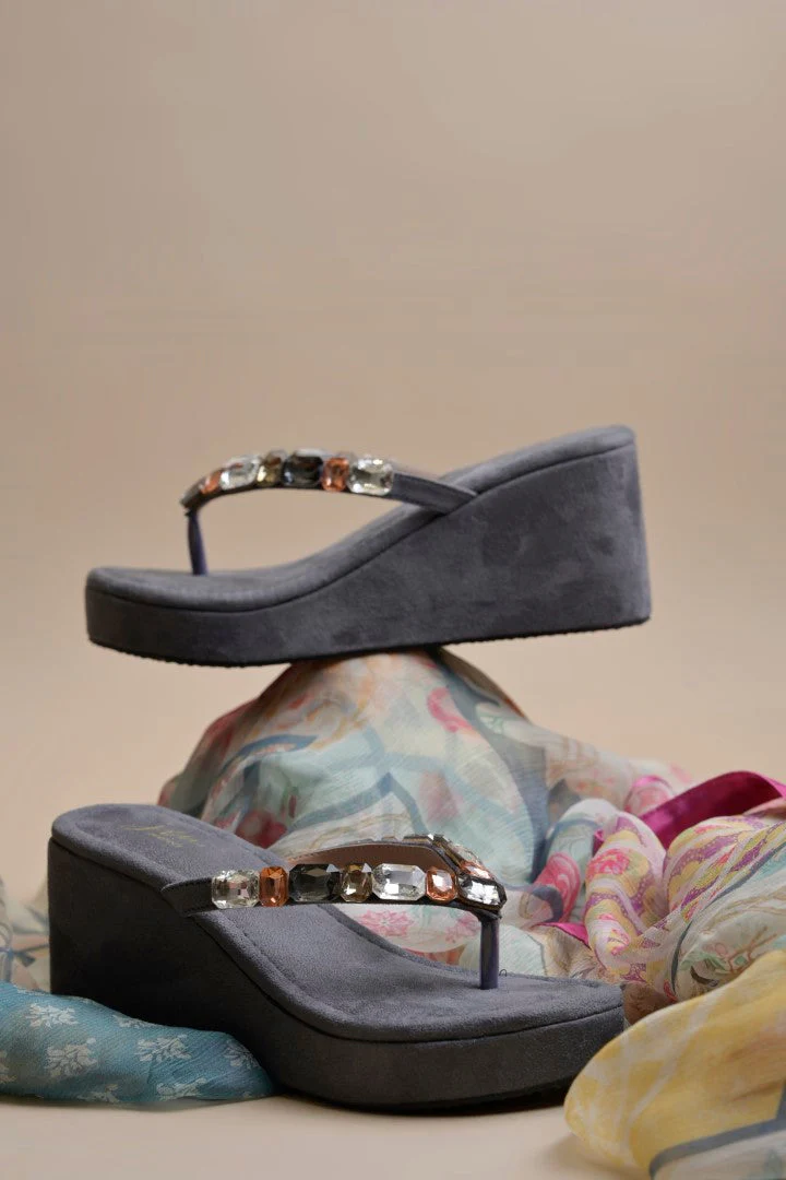 Jm Looks Embellished Platform Wedge Heels Sandals for Women & Girls - Image 7