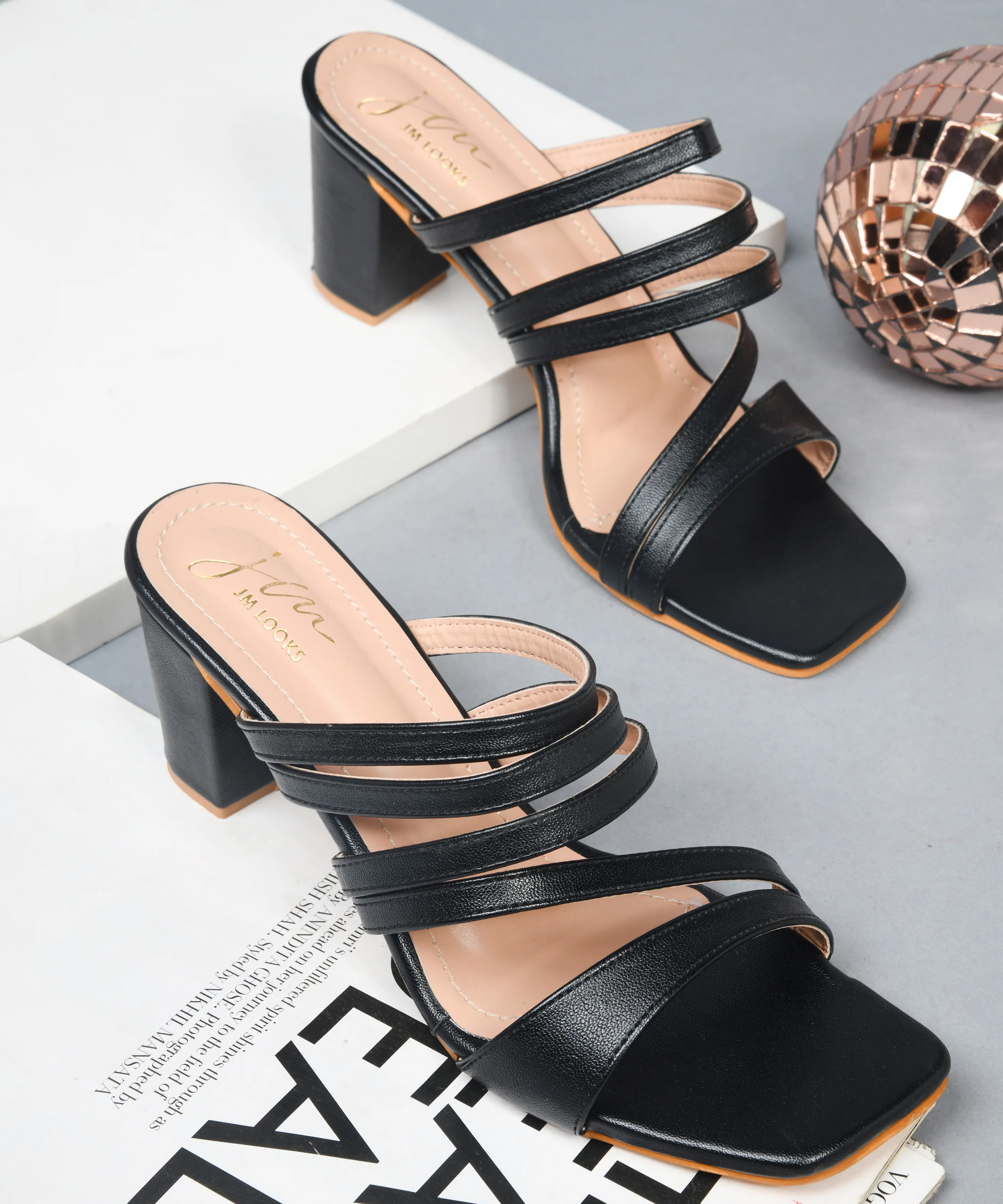Wide Strap Block Heel Mules