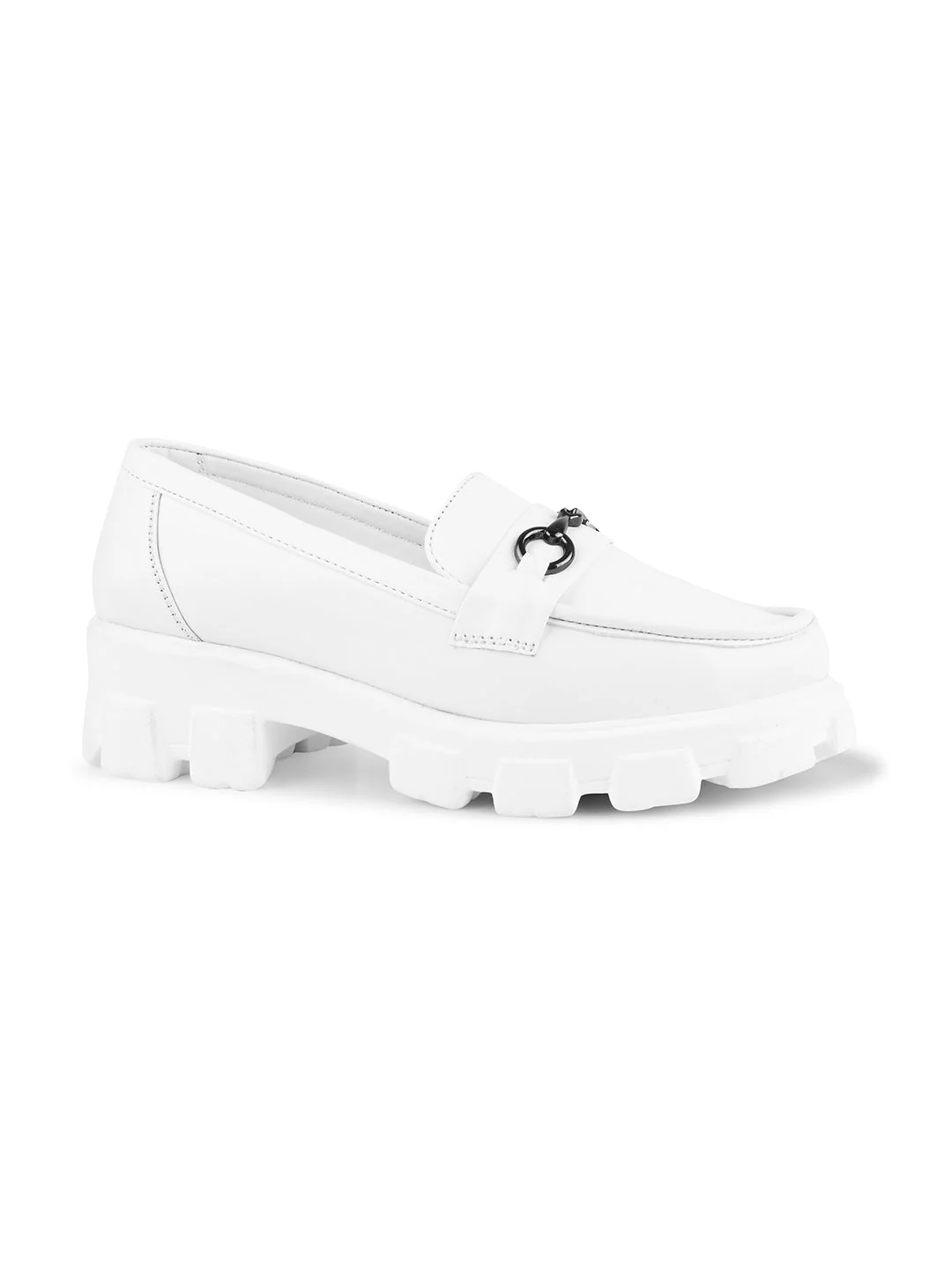 Women Buckled Heeled Horsebit Loafers - Image 11