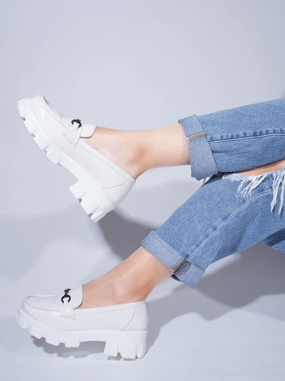 Women Buckled Heeled Horsebit Loafers - Image 9