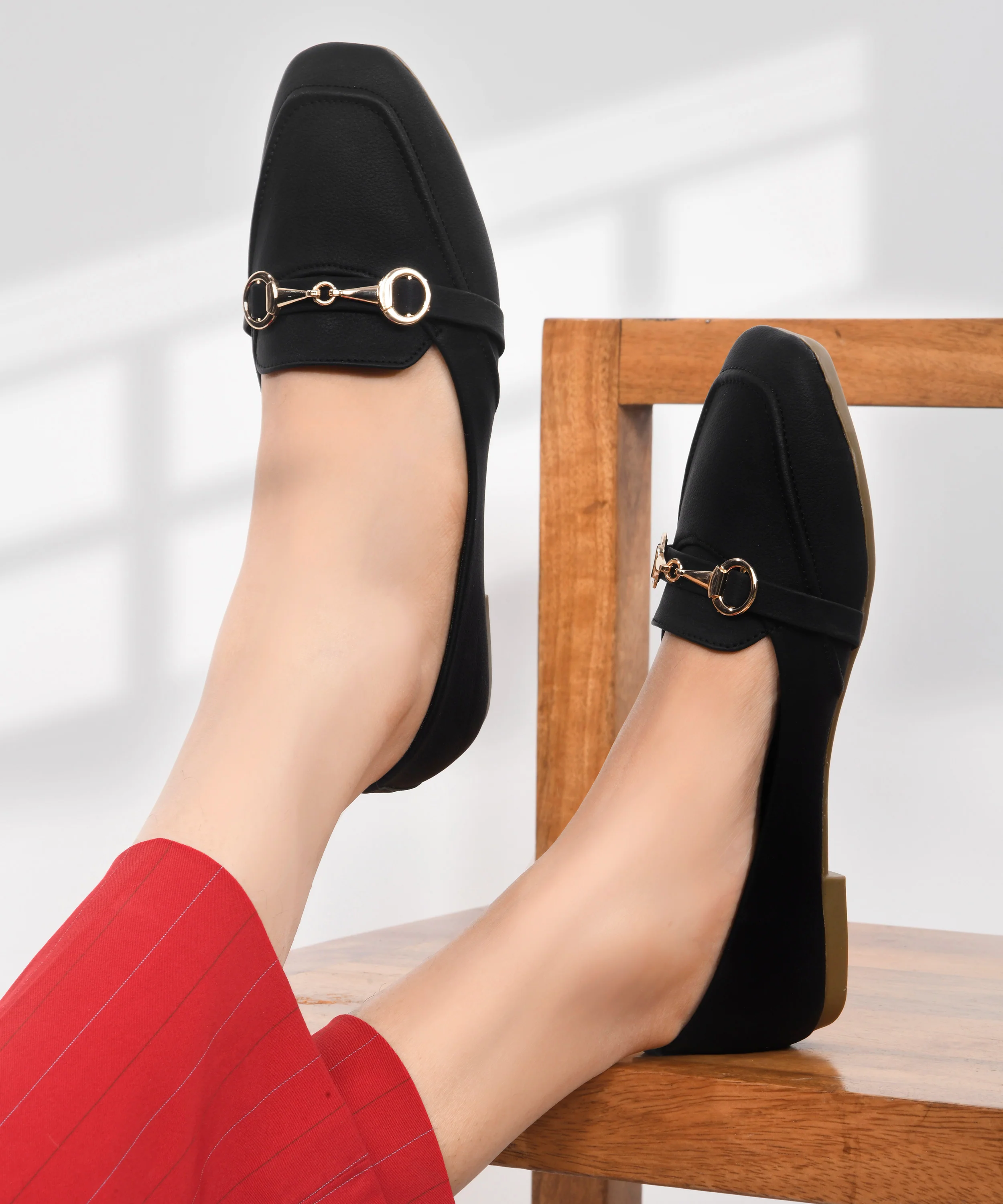Women Flat Loafers with Metal Horsebit - Image 2