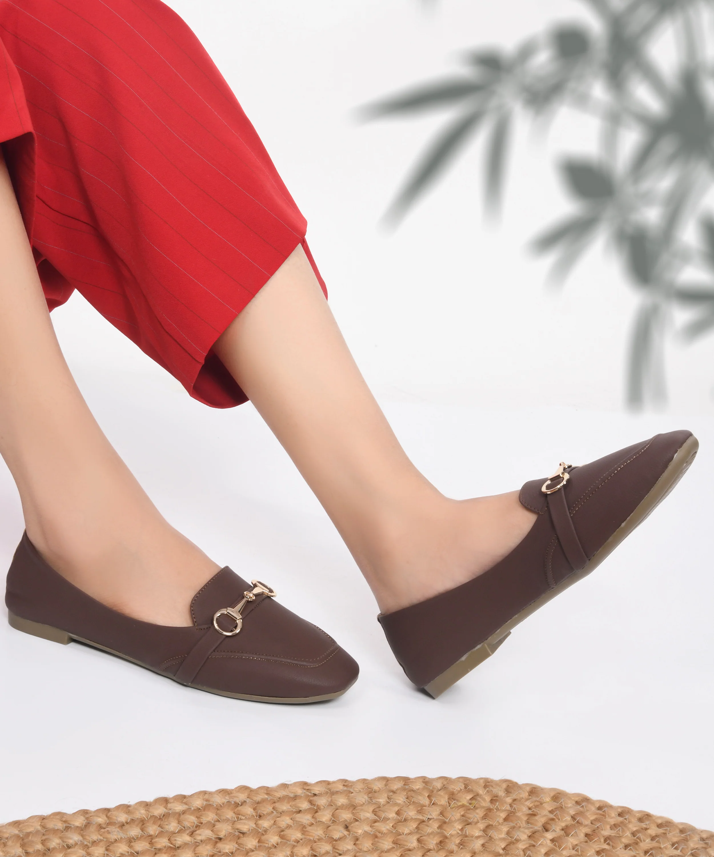 Women Flat Loafers with Metal Horsebit - Image 9