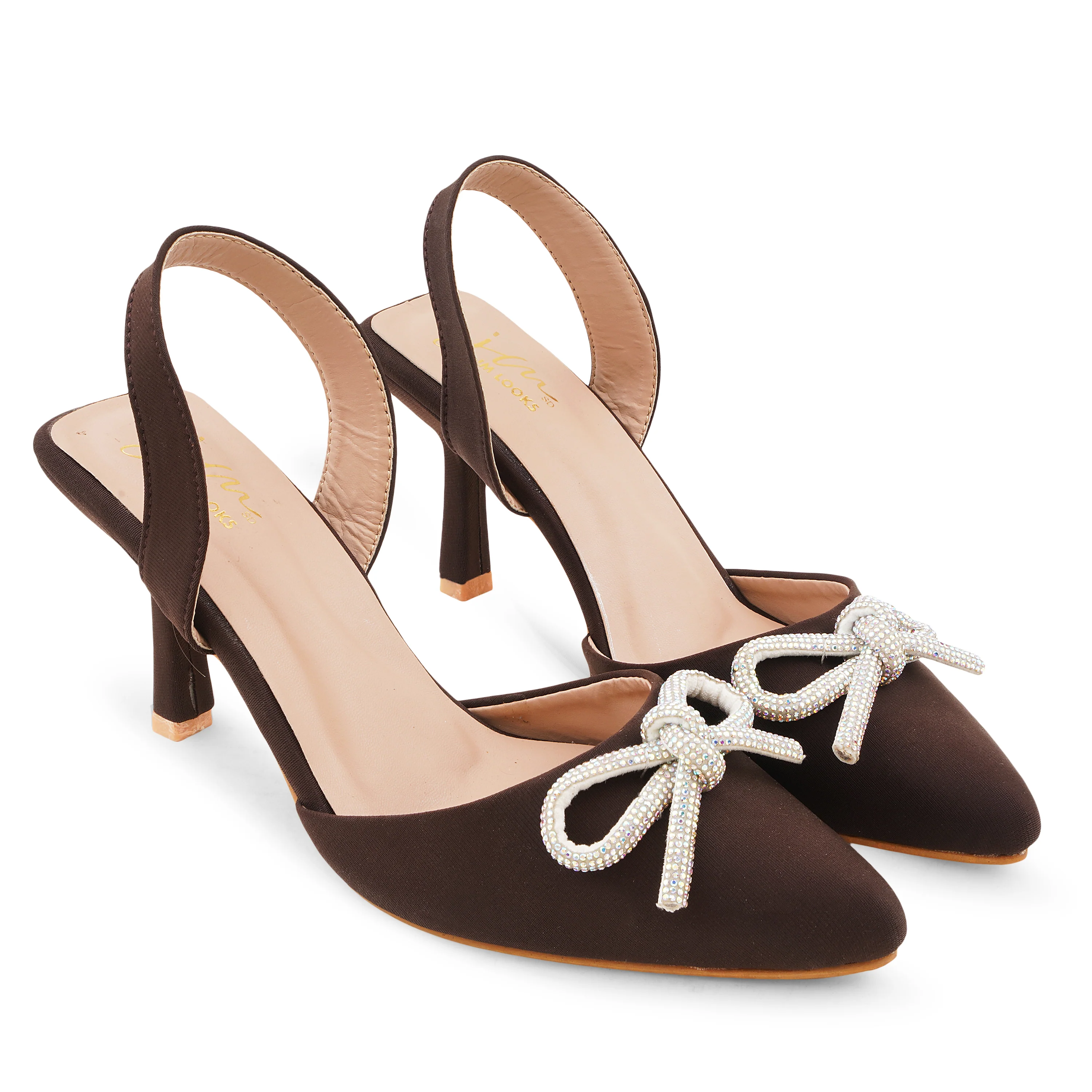 Women Kitten Heel Sandals with Bow Applique - Image 17