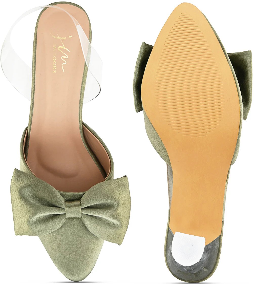 Women Kitten Heeled Sandals with Bow Applique - Image 12