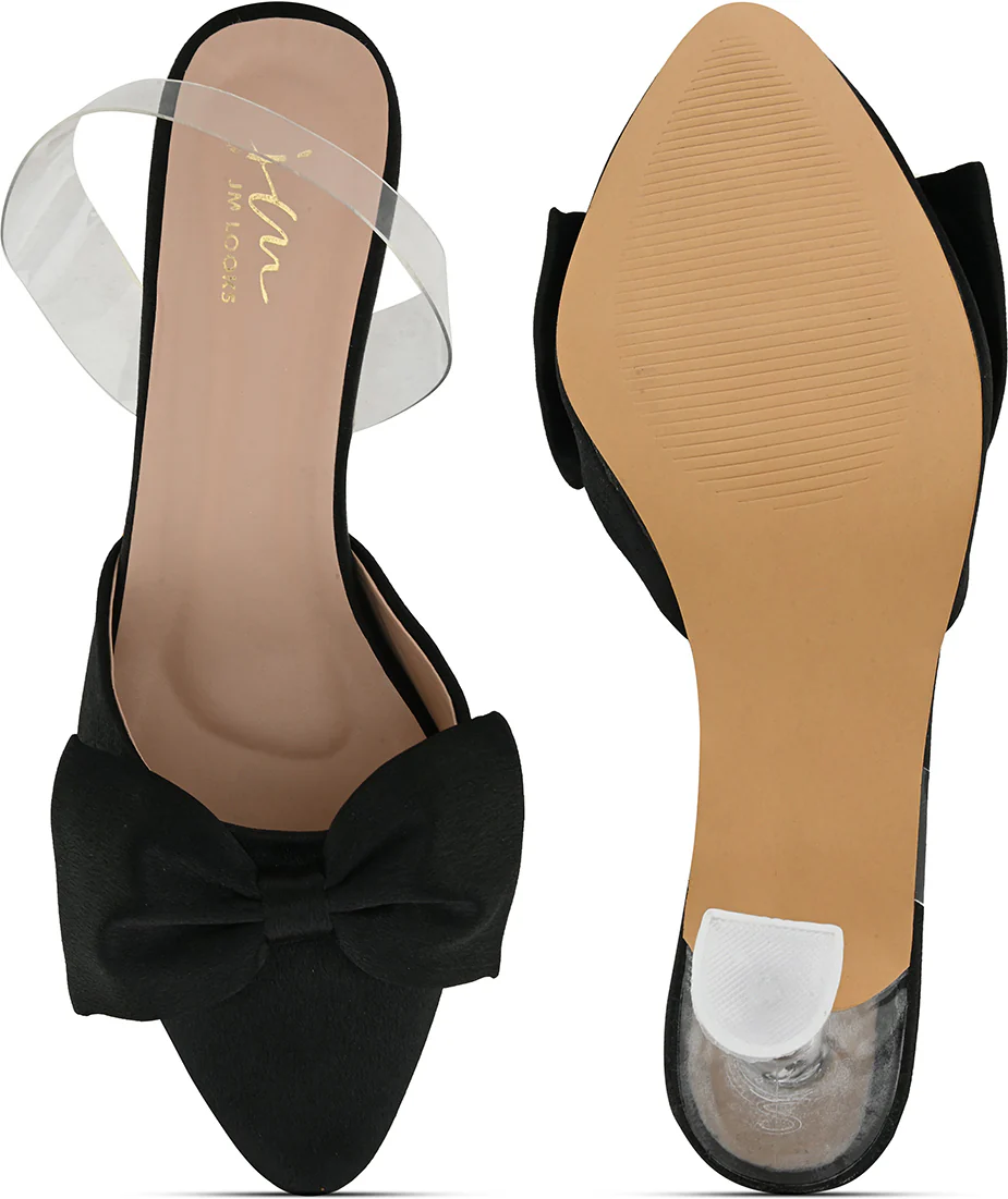 Women Kitten Heeled Sandals with Bow Applique - Image 6