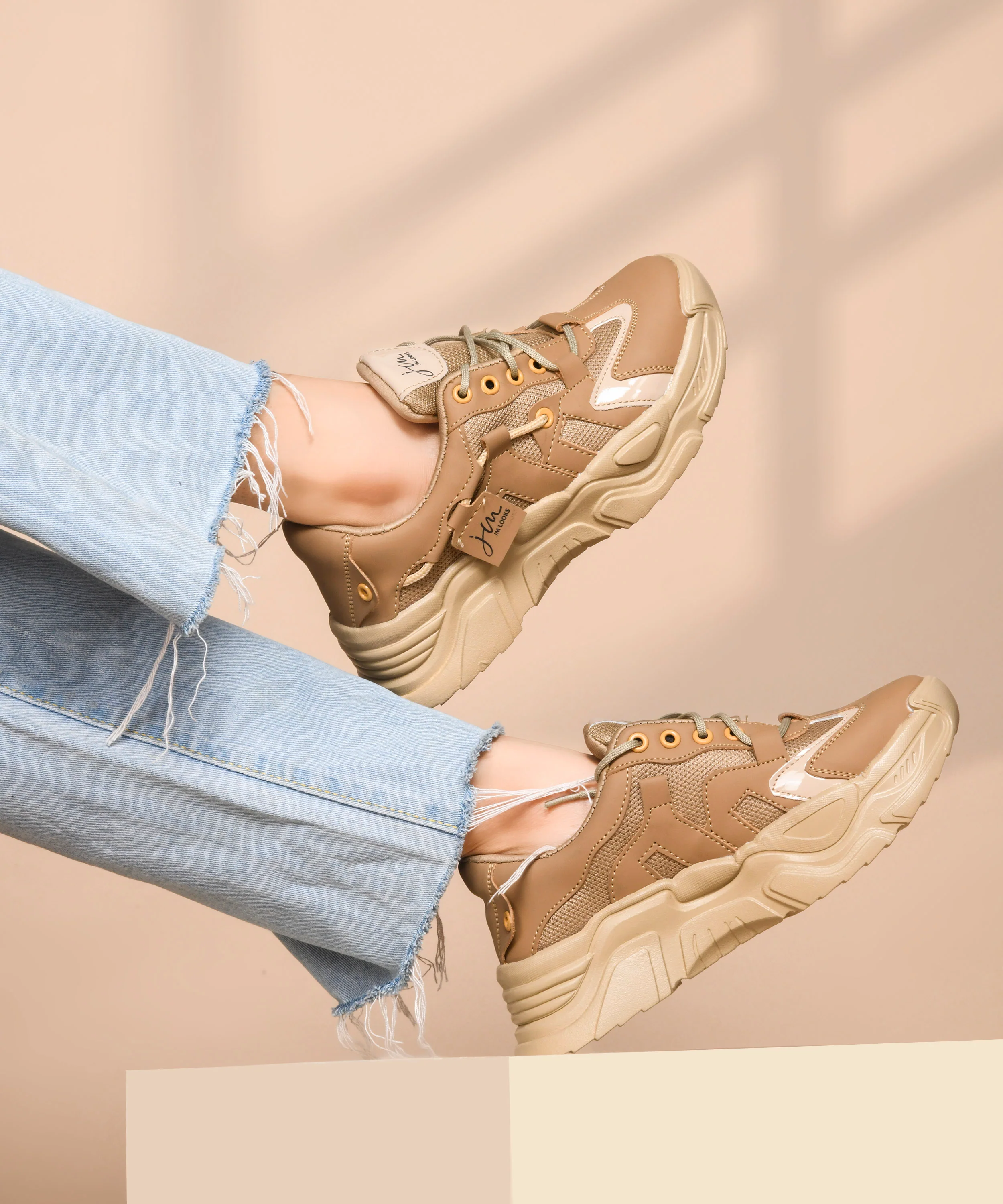 Women’s Chunky Lace-Up Casual Sneakers with Cushioned Sole - Image 8