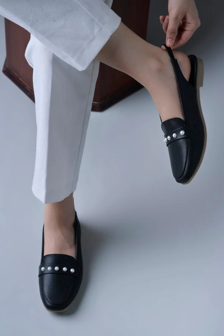 Jm Looks Pearl Embellished Slingback Loafers - Image 13