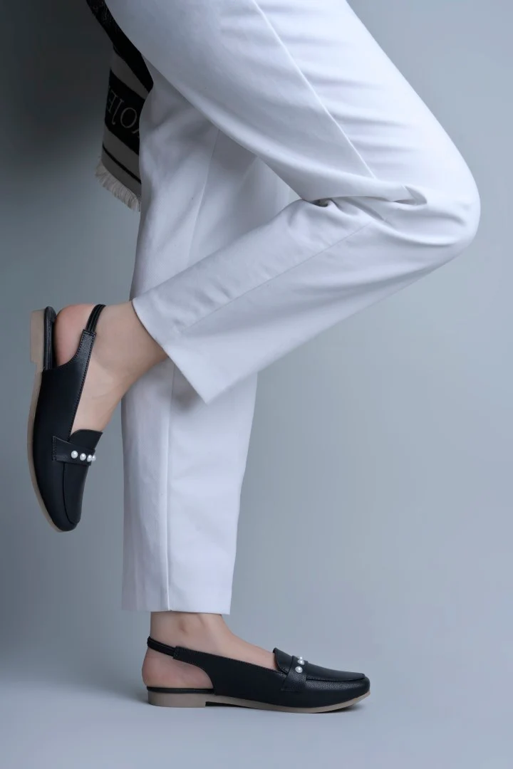 Jm Looks Pearl Embellished Slingback Loafers - Image 2