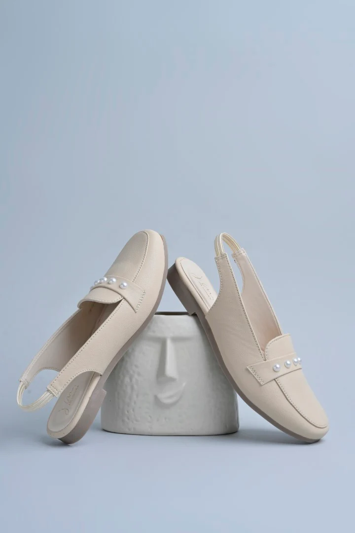 Jm Looks Pearl Embellished Slingback Loafers - Image 3