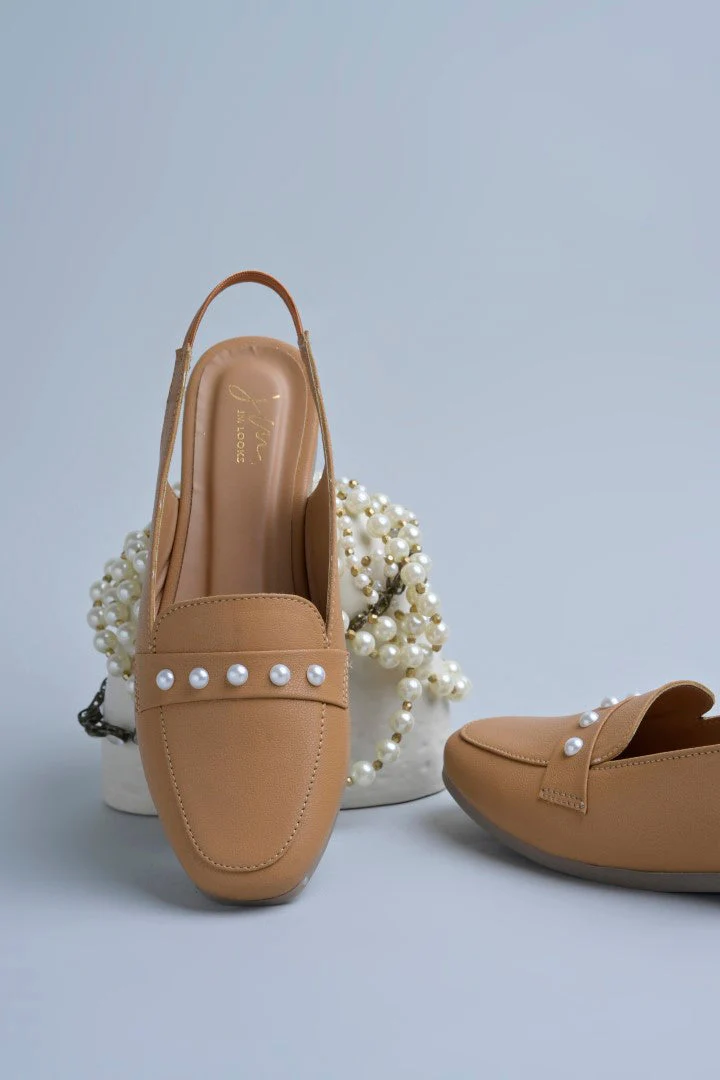 Jm Looks Pearl Embellished Slingback Loafers - Image 4