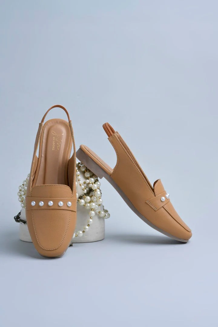 Jm Looks Pearl Embellished Slingback Loafers - Image 6