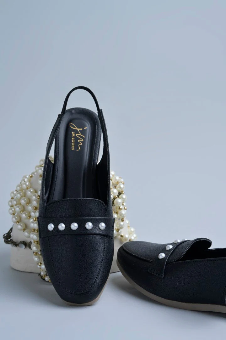 Jm Looks Pearl Embellished Slingback Loafers - Image 9