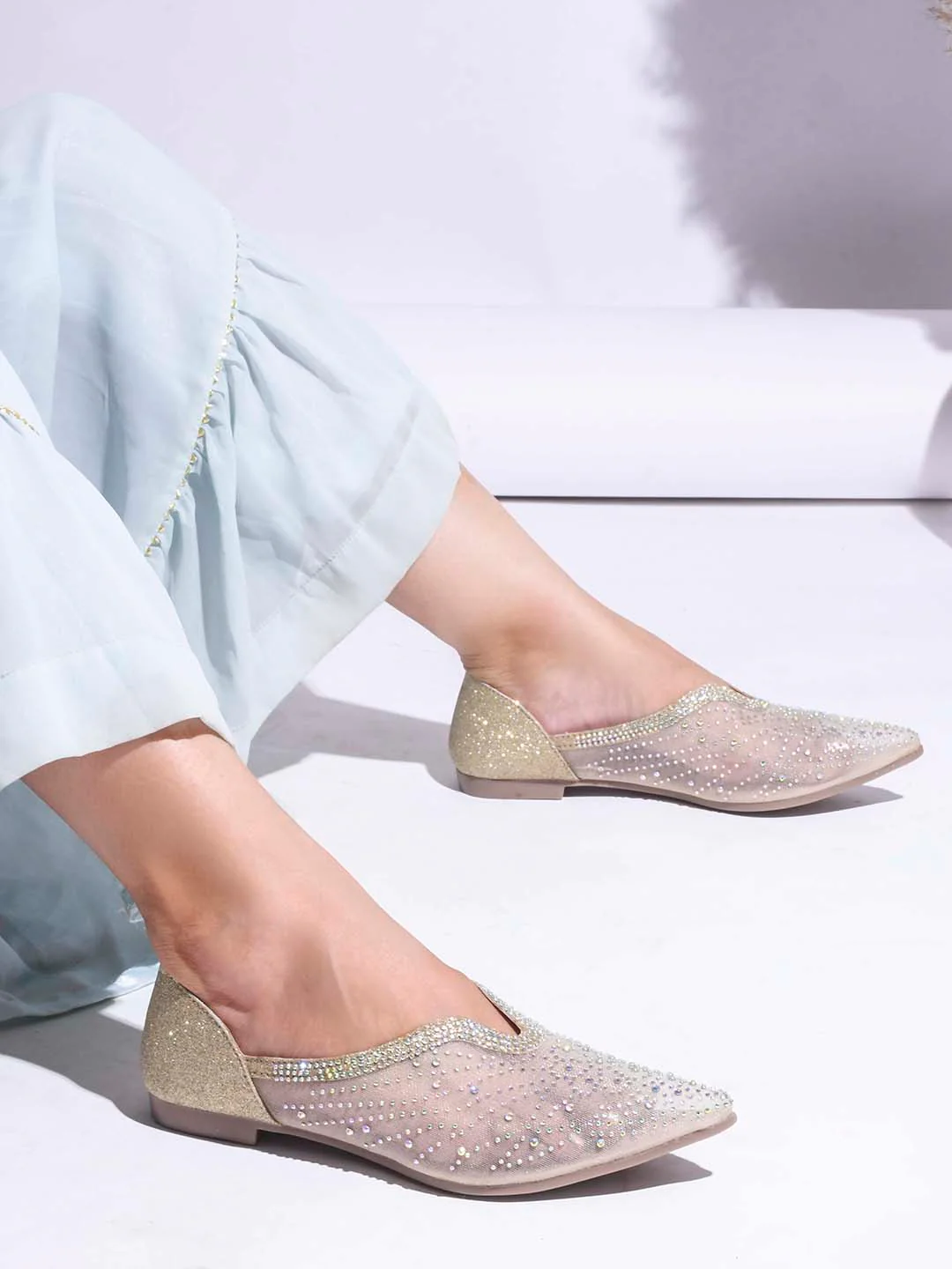 Jm Looks Women's Embellished Pointed Toe Flats - Image 10