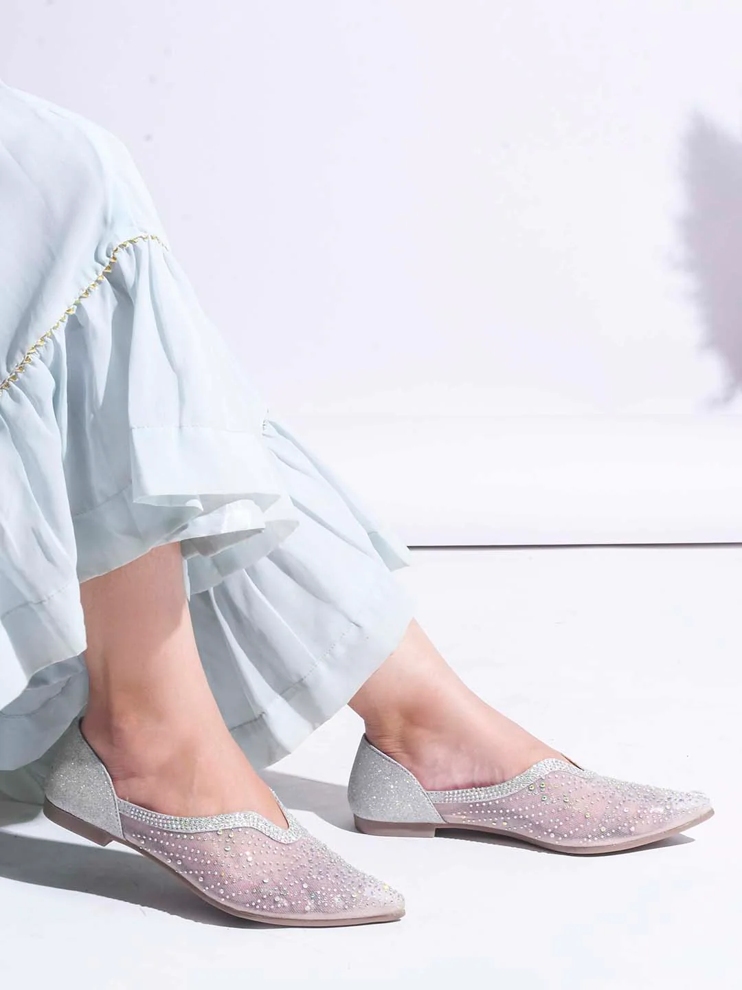 Jm Looks Women's Embellished Pointed Toe Flats - Image 2