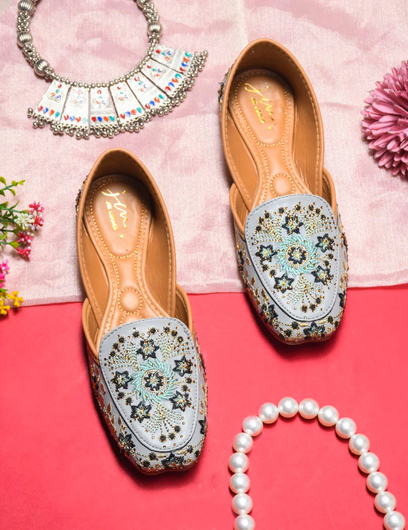 JM Looks Embroidered Loafer Jutti Flats - Image 2