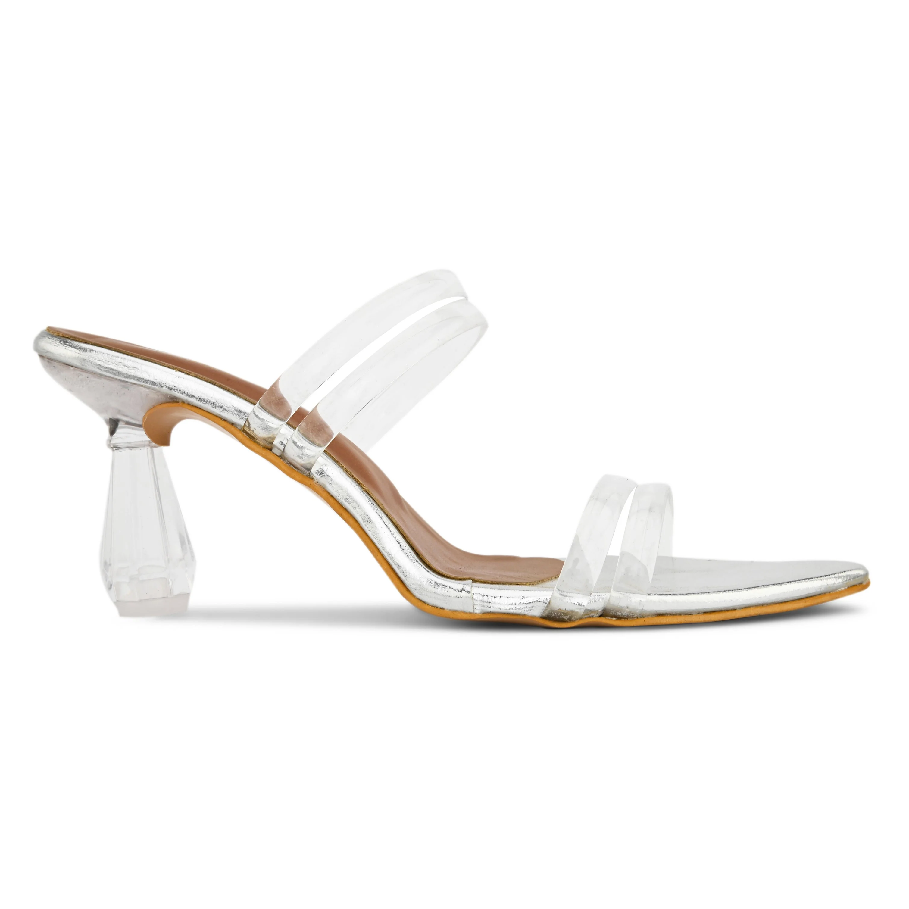 Jm Looks Women's Pointed Toe Clear Strap Heels - Image 12
