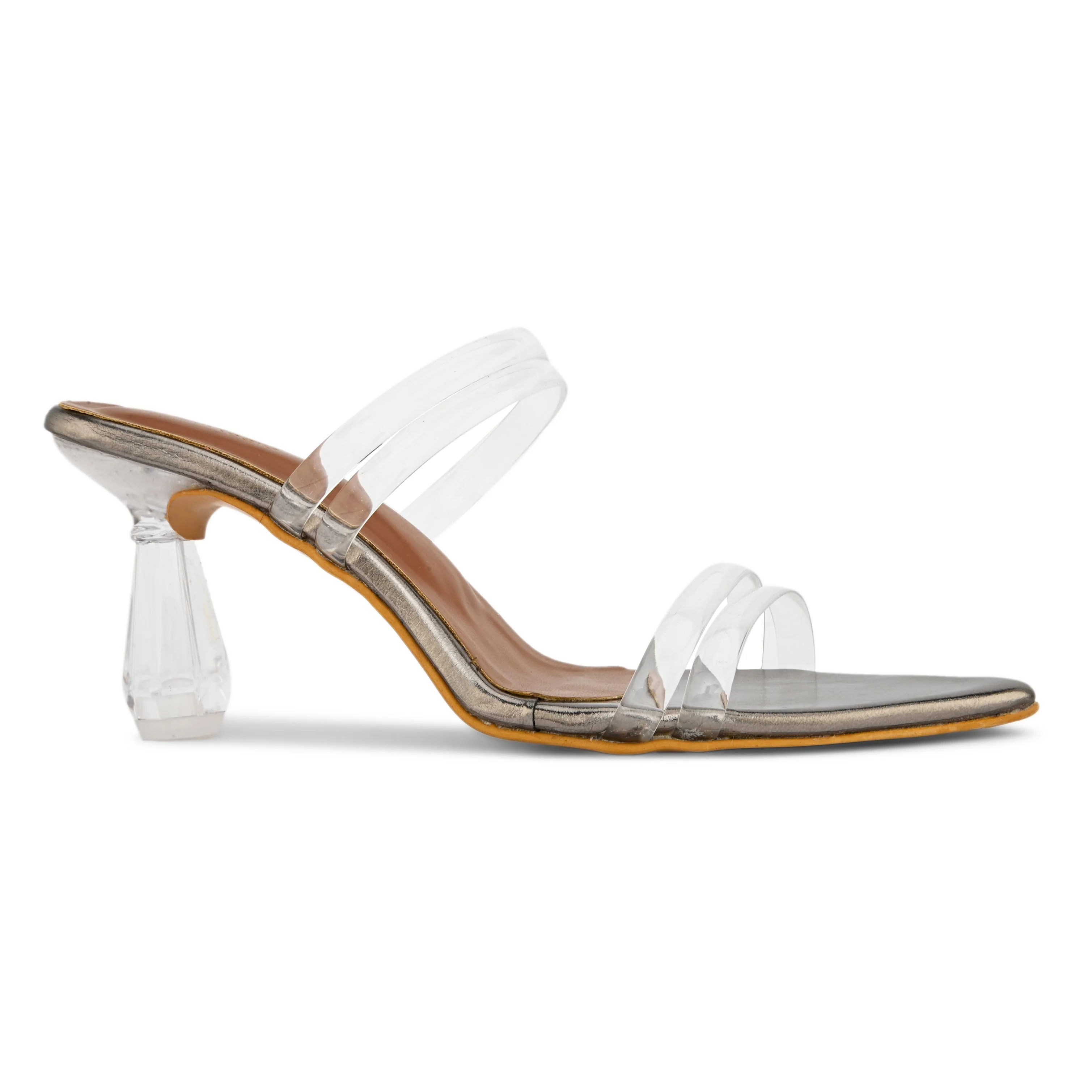 Jm Looks Women's Pointed Toe Clear Strap Heels - Image 6